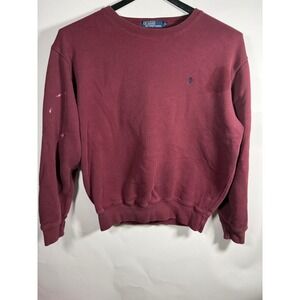 Polo Ralph Lauren Mens Crewneck Sweatshirt Burgundy Maroon Pony Logo Size M